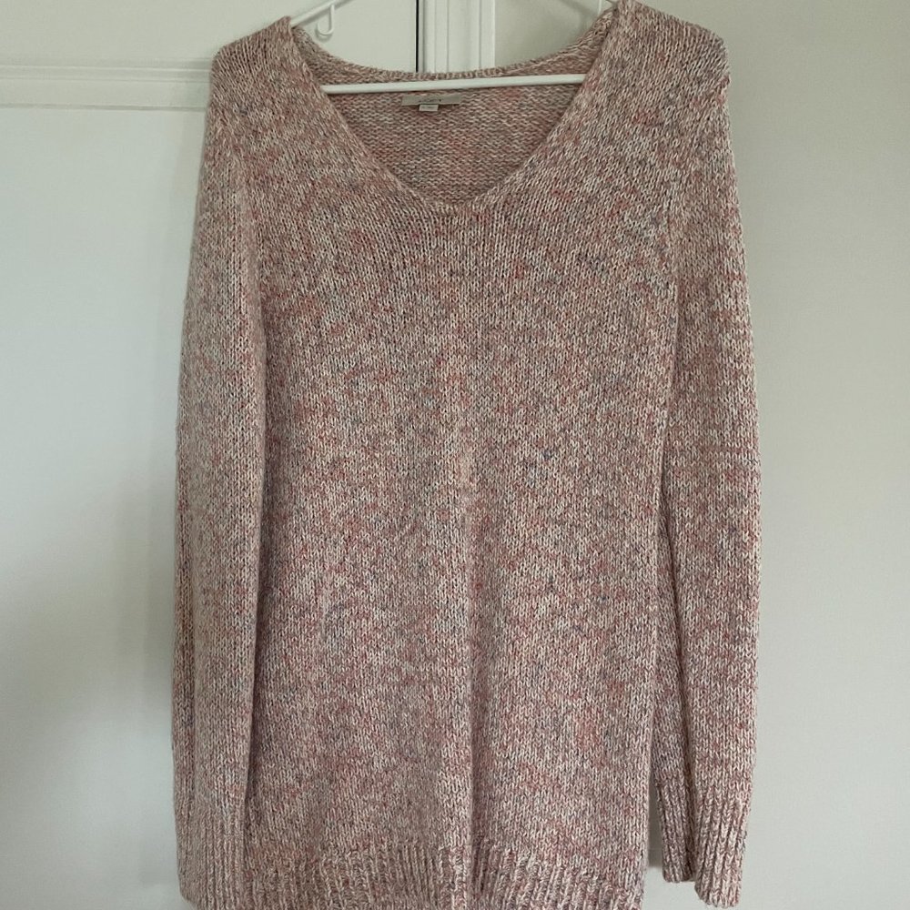 LOFT pink long sweater - small